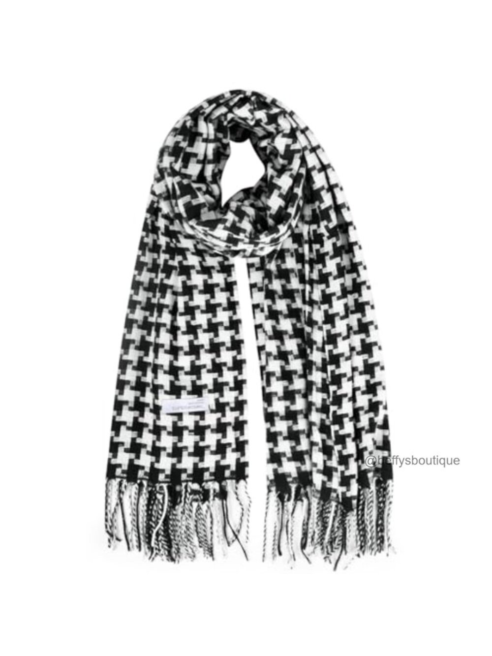 Large Plaid Tassel Shawl Wrap Winter Scarf Polyester